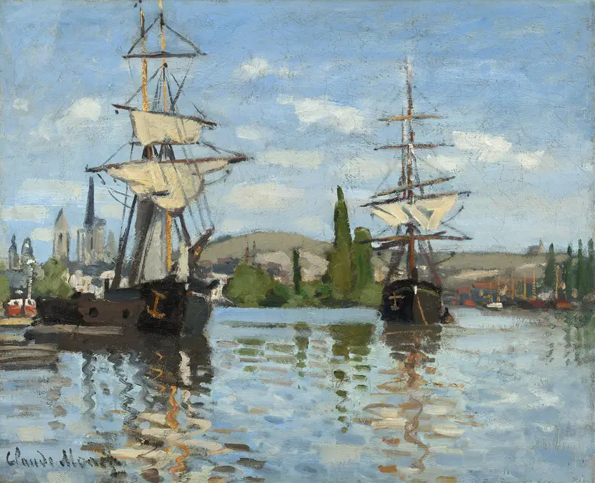 Ships Riding on the Seine at Rouen (1872-1873) by Claude Monet